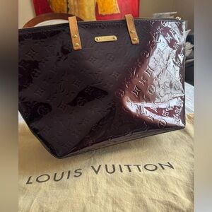 Louis Vuitton GM Amarante Bellevue Burgundy Patent Leather Tote